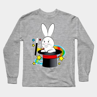 Magic Hat with Wand and Rabbit Long Sleeve T-Shirt